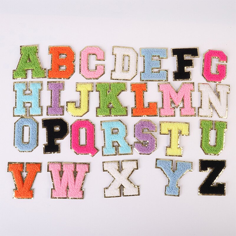 104PCS Chenille Letter Patches, Colorful Iron on A-Z Letter