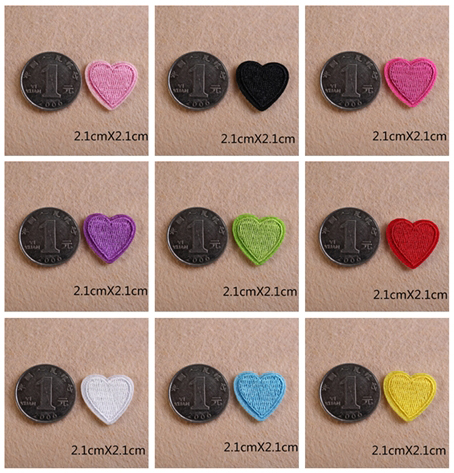 Free Sample Iron on Embroidery Heart Patches Heart Shape Iron On Heart Patches