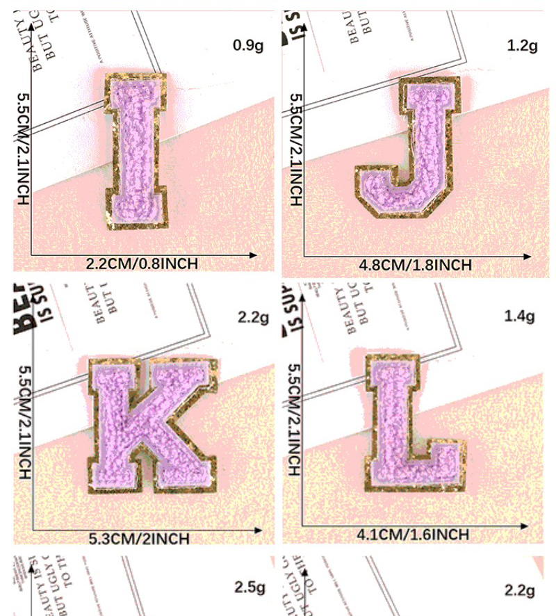 Height 5.5cm Wholesale Chenille Letters Iron On Patch Letter Patches