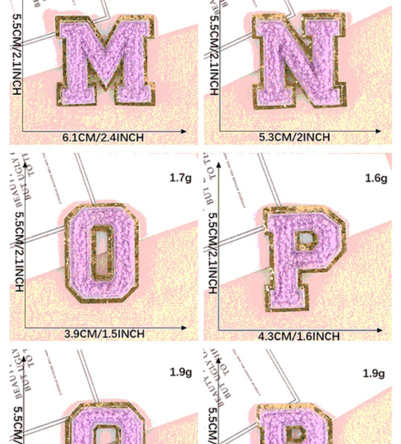 Height 5.5cm Wholesale Chenille Letters Iron On Patch Letter Patches