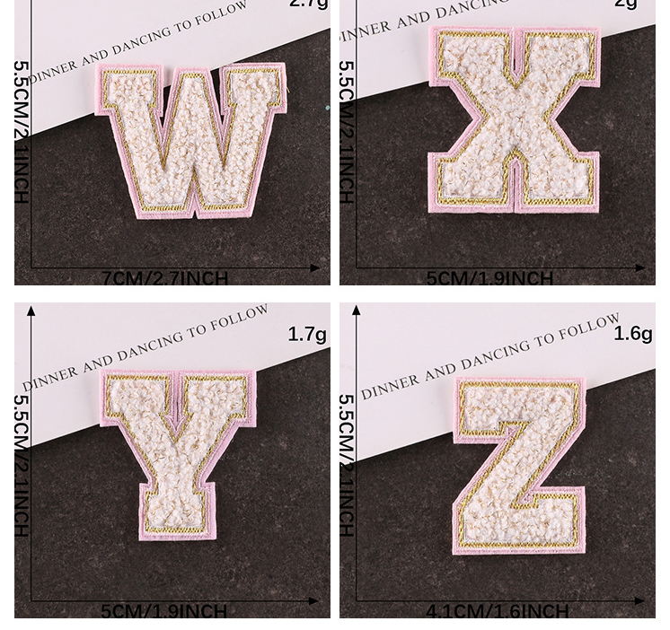 Pink Letters Towel Embroidered Iron On Sew On Patch Applique Diy Name Badge Alphabet Patches For Clothing Bag Accessories