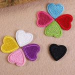 Free Sample Iron on Embroidery Heart Patches Heart Shape Iron On Heart Patches