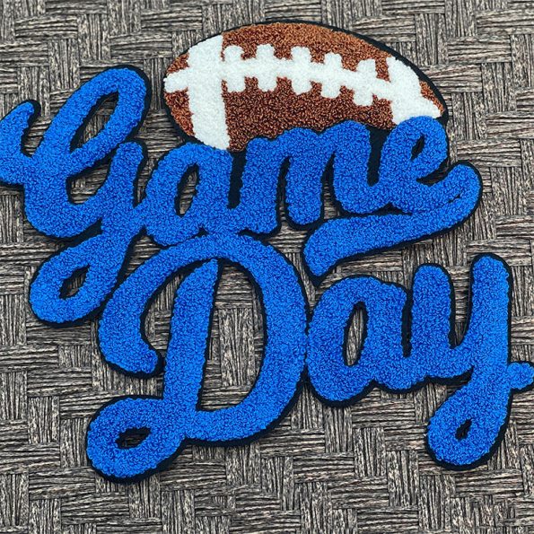 Custom Made Big Large American Football Letter Patch Game Day Football Chenille Patches