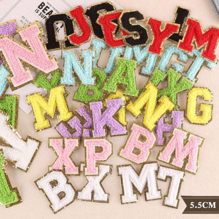 Height 5.5cm Wholesale Chenille Letters Iron On Patch Letter Patches