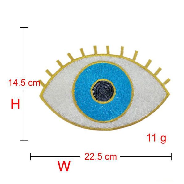 Multi Color Iron On Sequin Evil Eye Patch Embroidery Evil Eye Patch