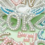 Height 4.5cm Pearl Letter Patches Stick On Self Adhesive Letter Patches