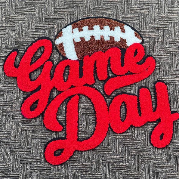 Custom Made Big Large American Football Letter Patch Game Day Football Chenille Patches