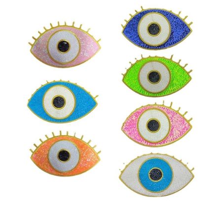 Multi Color Iron On Sequin Evil Eye Patch Embroidery Evil Eye Patch