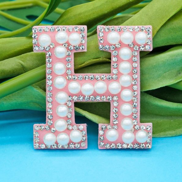 Height 4.5cm Pearl Letter Patches Stick On Self Adhesive Letter Patches