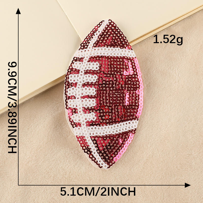 Hot Selling USA American Rugby Patch Sequin Iron On Sequin Rugby Patch