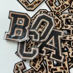 New-Brown-Embroidered-Letters-Iron-On-Patch-Applique-For-Clothing-Bags-T-shirt-Diy-Name-Badge