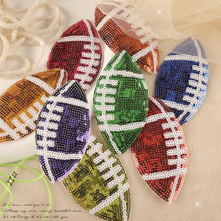 Hot Selling USA American Rugby Patch Sequin Iron On Sequin Rugby Patch