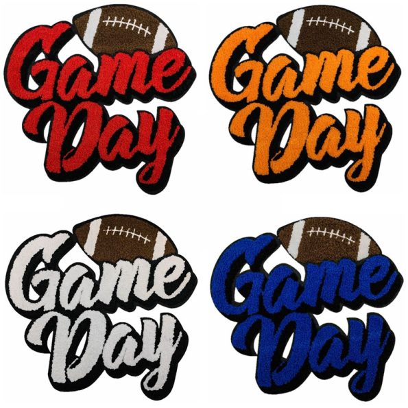 Custom Made Big Large American Football Letter Patch Game Day Football Chenille Patches