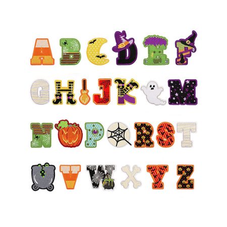 Fashion Height 6cm Iron On Halloween Embroidery Letter Patches