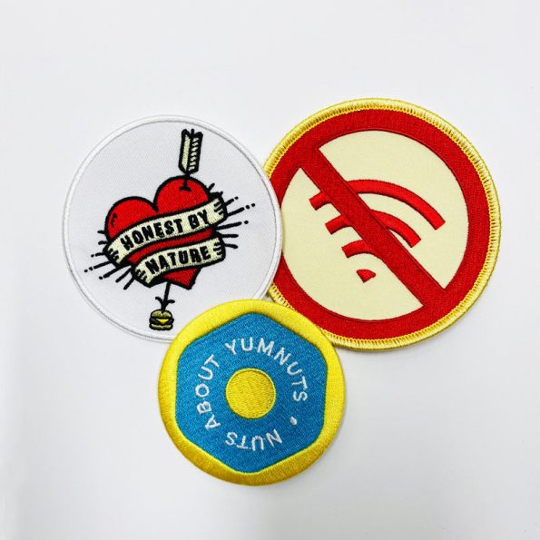 Custom Patch Wholesale Iron on Large Merrow Border Embroidered Patch Garment Uniform Accessories Embroidery Patches