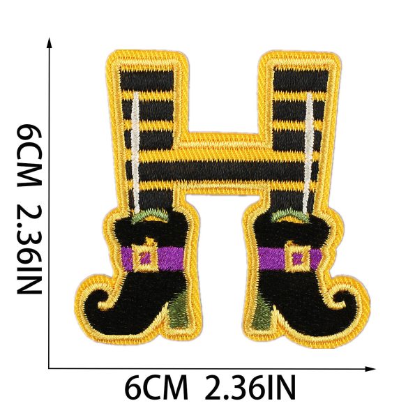 Fashion Height 6cm Iron On Halloween Embroidery Letter Patches