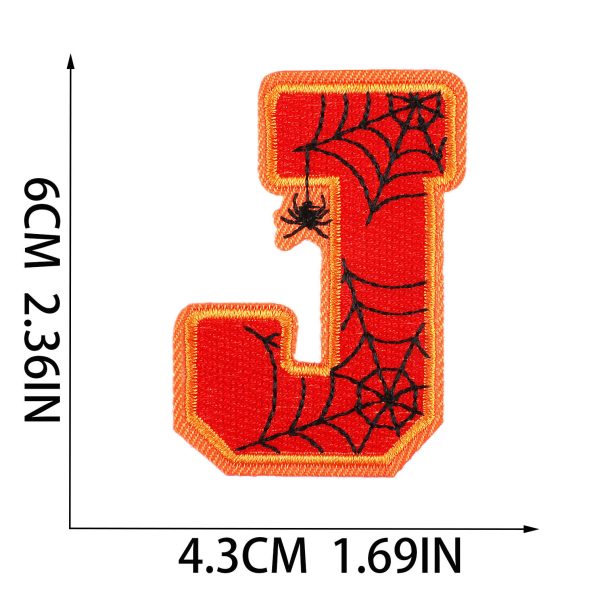 Fashion Height 6cm Iron On Halloween Embroidery Letter Patches