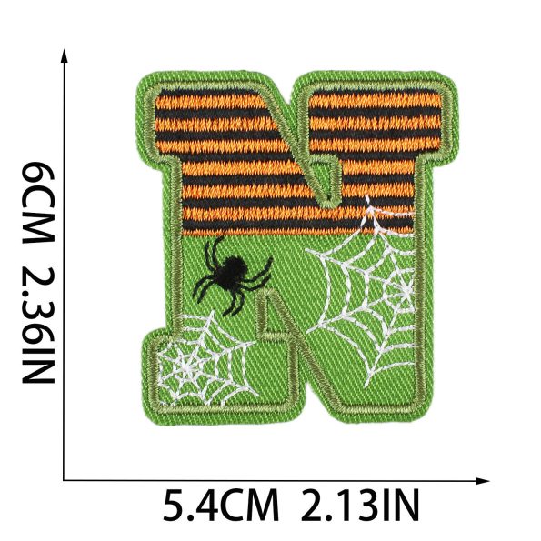 Fashion Height 6cm Iron On Halloween Embroidery Letter Patches