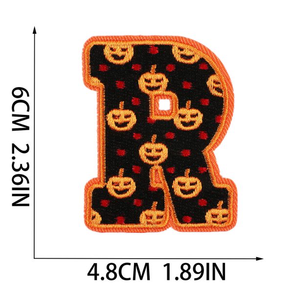 Fashion Height 6cm Iron On Halloween Embroidery Letter Patches