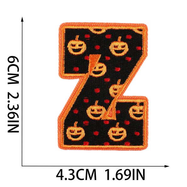 Fashion Height 6cm Iron On Halloween Embroidery Letter Patches