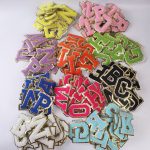 8cm In Stock Gold Border Alphabet Letter patches Clothing Chenille Patch Iron On Letters Patch