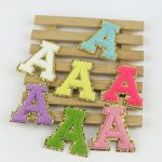 Multi Color Available 6.5cm Patch Chenille Letter Patches Parches De Chenilla Iron On Letters Patch