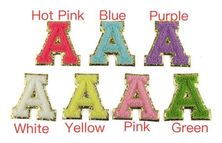 Multi Color Available 6.5cm Patch Chenille Letter Patches Parches De Chenilla Iron On Letters Patch