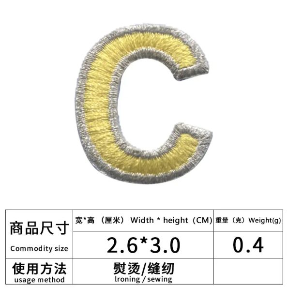 Free Sample Height 3cm Embroidery Letters Iron On Letter Patches For Hat