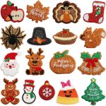 Gold glitter with Embroidery Patches Christmas Patches