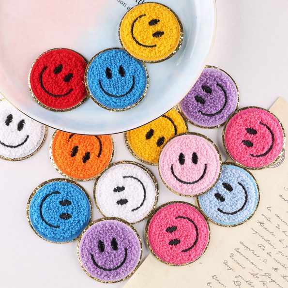 Golden Glitter Smiley Patch Amazon Best Selling