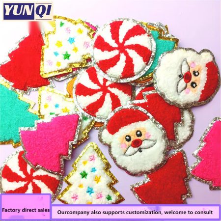 Embroidered patch chenille Grinch & Santa Claus & Gingerbread Man