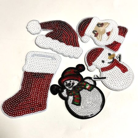 Christmas and Halloween series sequins snowman stars iron on patches