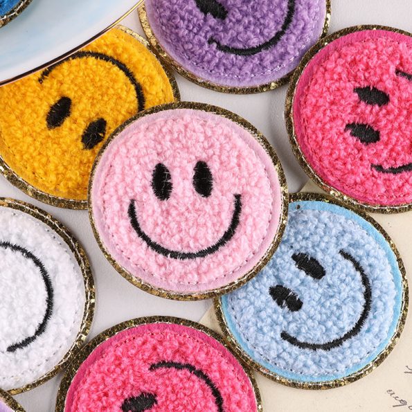 Golden Glitter Smiley Patch Amazon Best Selling