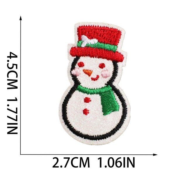 Gold glitter with Embroidery Patches Christmas Patches