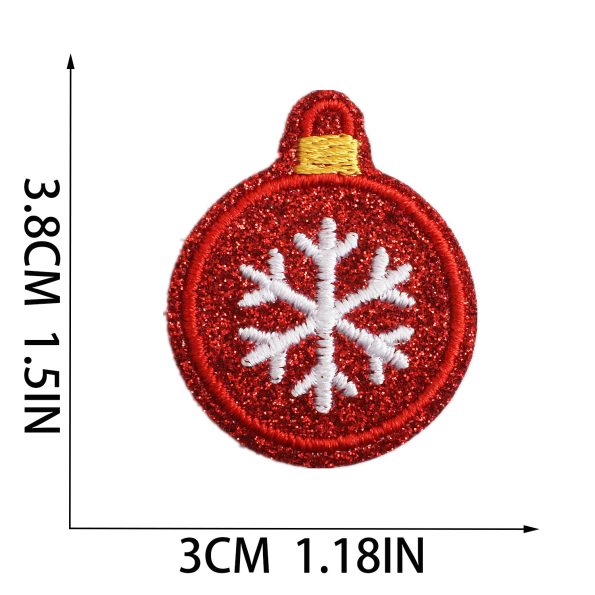 Gold glitter with Embroidery Patches Christmas Patches