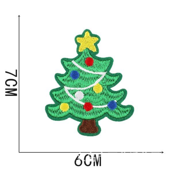 Christmas letter embroidery patches Christmas tree chenille patches