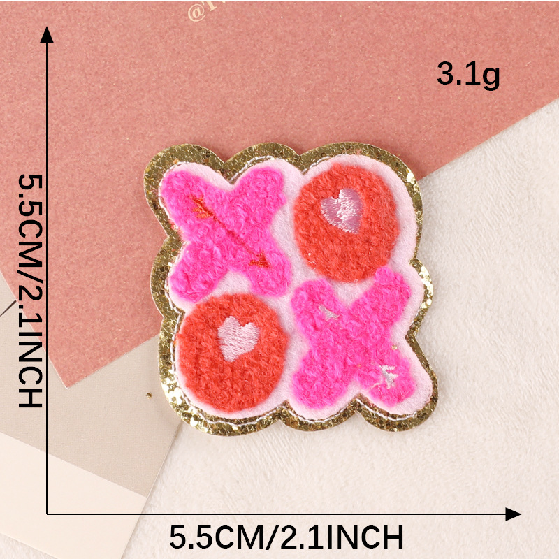 Pink Diamond Smiley Face Flowers Butterfly Dollar Chenille patch