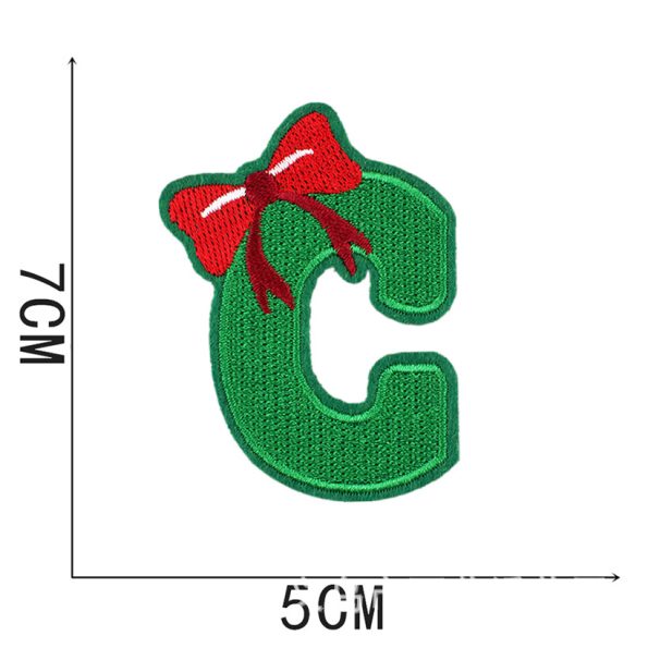 Christmas letter embroidery patches Christmas tree chenille patches