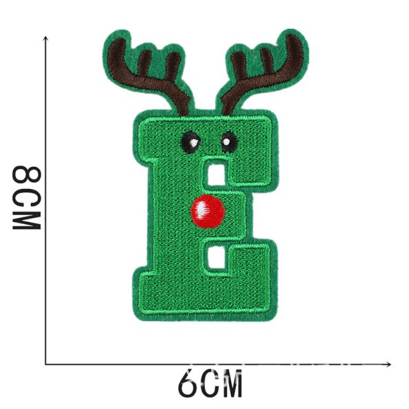 Christmas letter embroidery patches Christmas tree chenille patches