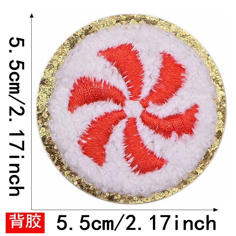 Stock Chenille Snowman Santa Hat Christmas stocking Santa patch for clothing jacket bag