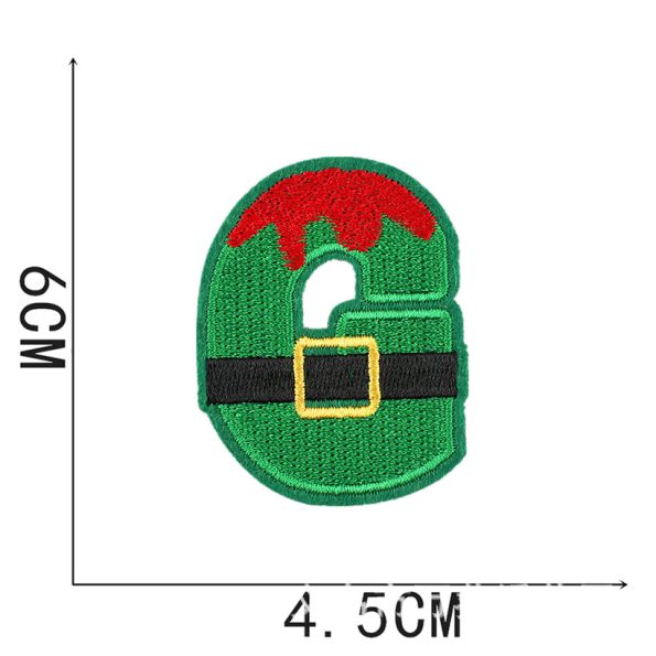 Christmas letter embroidery patches Christmas tree chenille patches