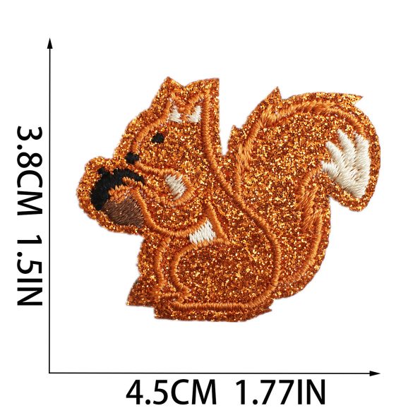 Gold glitter with Embroidery Patches Christmas Patches