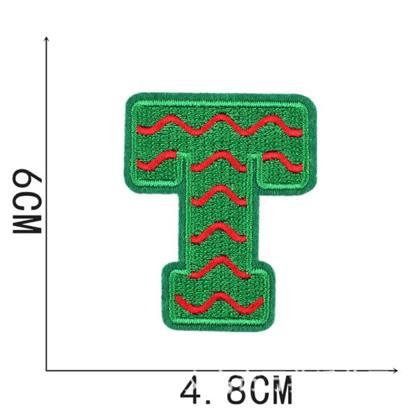 Christmas letter embroidery patches Christmas tree chenille patches