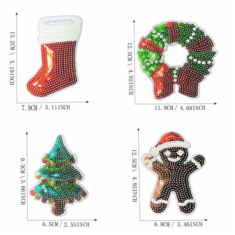 Christmas and Halloween series sequins snowman stars iron on patches