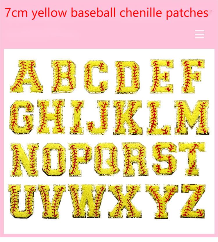 Baseball chenille number patch available in 3 colors