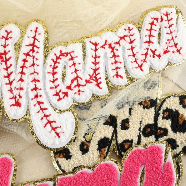 Mother's Day Embroidery Mom Patches Iron On Baseball MAMA Patches