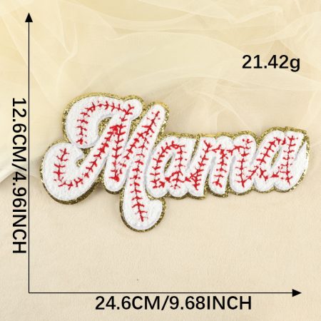 Mother's Day Embroidery Mom Patches Iron On Baseball MAMA Patches