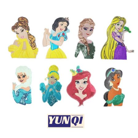 Disney Princess Snow White Elsa Mermaid Sequin Patch