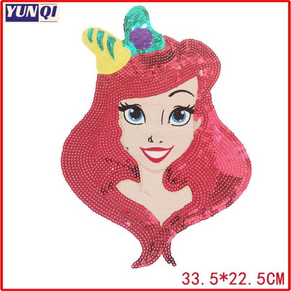 Disney Princess Snow White Elsa Mermaid Sequin Patch