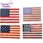 American flag chenille sequins diamonds design